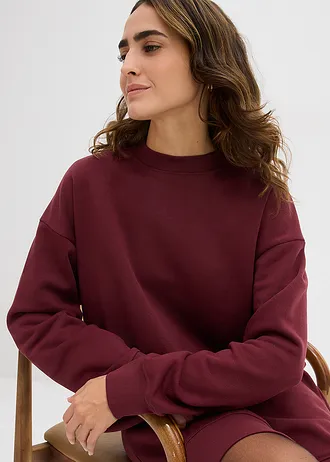 Oversize šaty z teplákoviny • tmavě bobulová • bonprix obchod