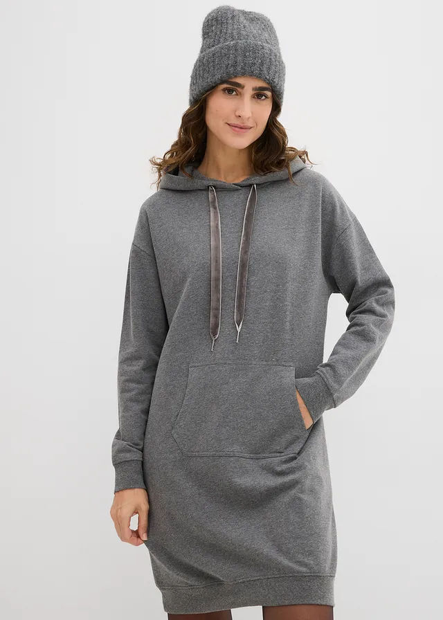 Sweatjurk met biologisch katoen, Kleur: grijs gemêleerd