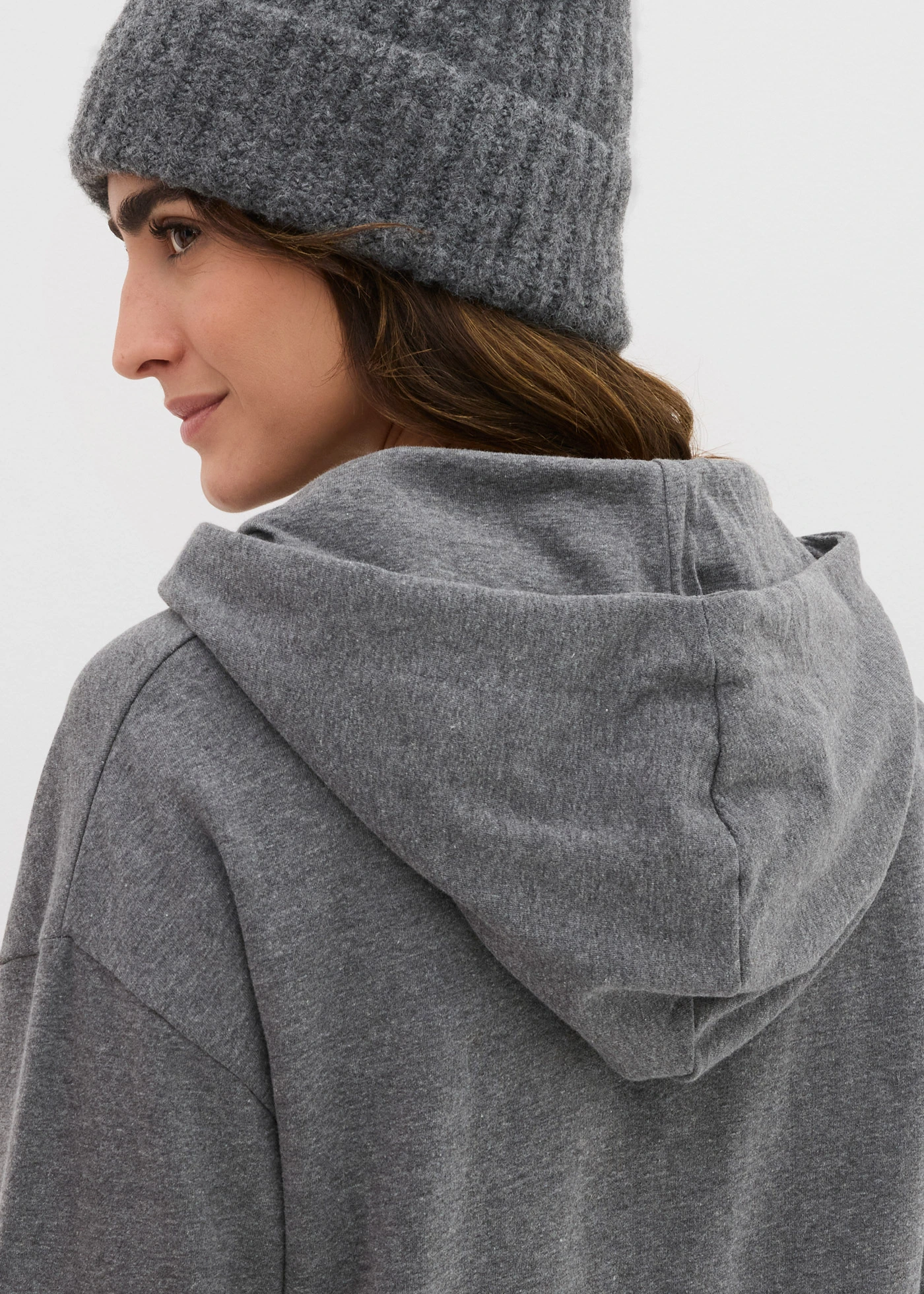 Sweatjurk met biologisch katoen • grijs gemêleerd • bonprix online shop