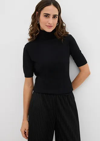 Coltrui met korte mouwen • zwart • bonprix online shop