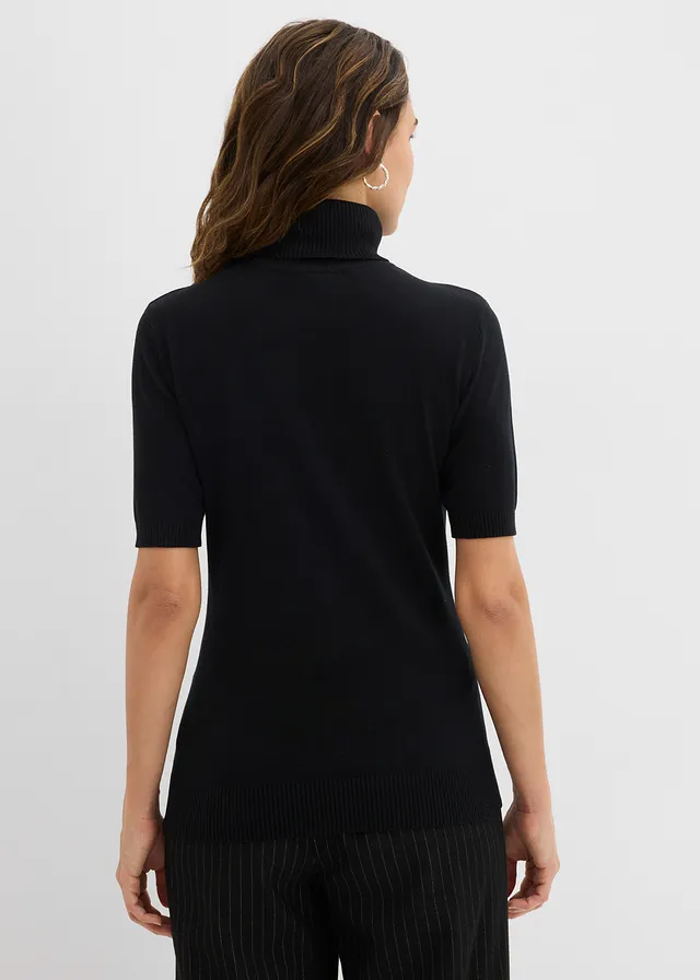 Coltrui met korte mouwen, Kleur: zwart