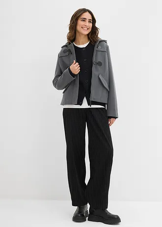 Fijn gebreid vest met ronde hals, Kleur: zwart