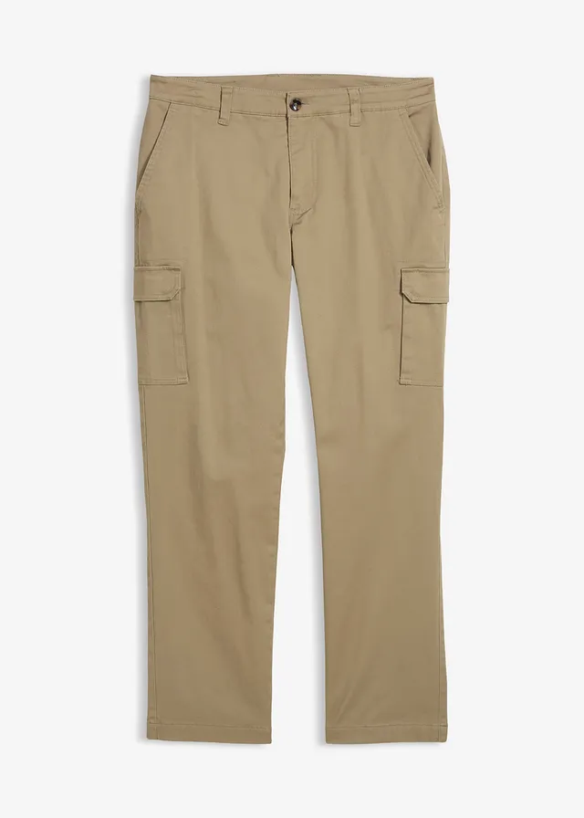 Strečově cargo termokalhoty Regular Fit, Straight • nová khaki • bonprix obchod