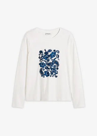 Longsleeve van biologisch katoen met een decoratieve print