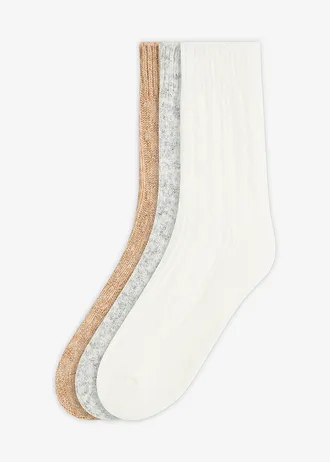 Lot de 3 paires de chaussettes à motif torsadé