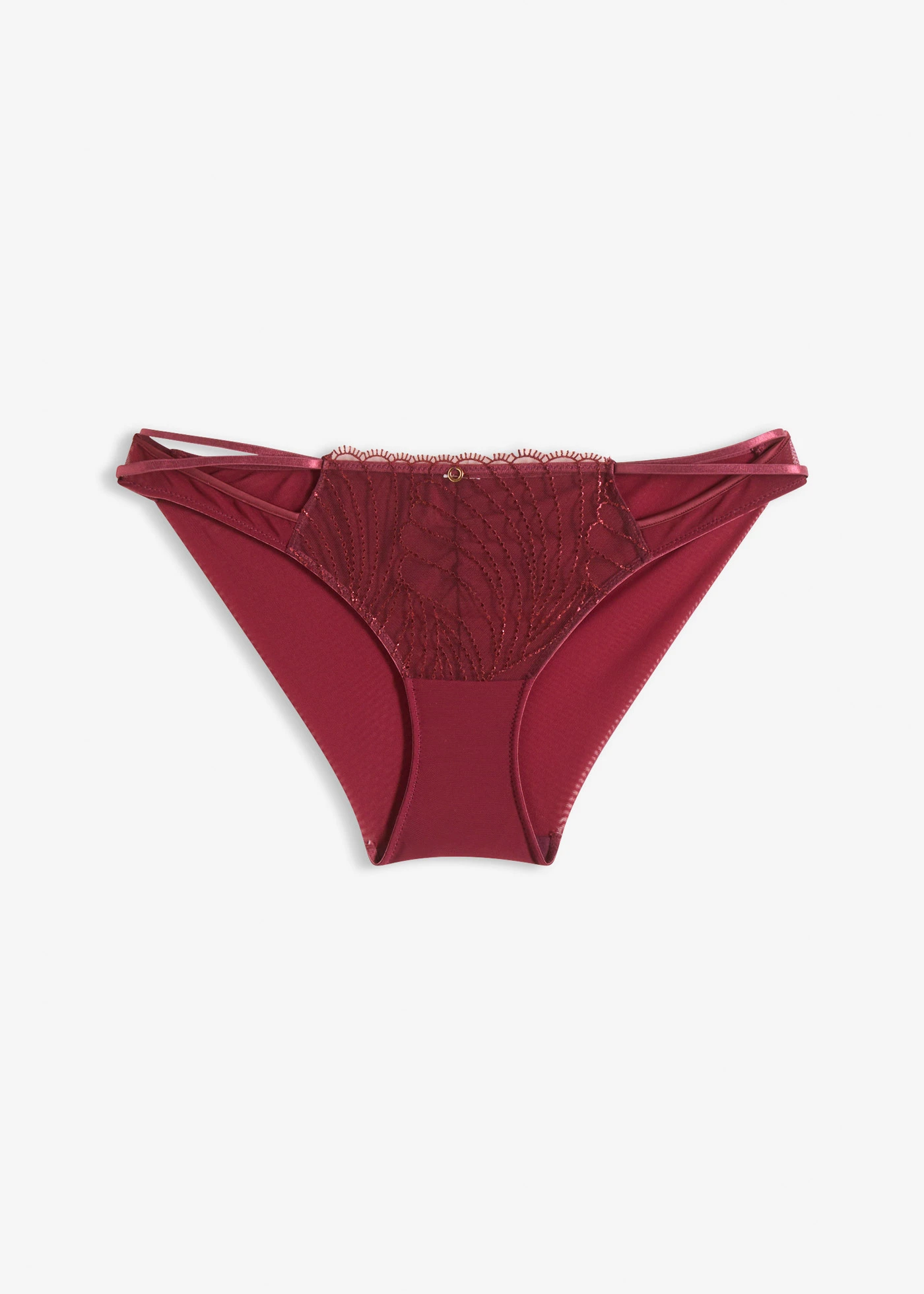 Figi ze szlachetnym haftem • czerwony burgundowy • sklep bonprix