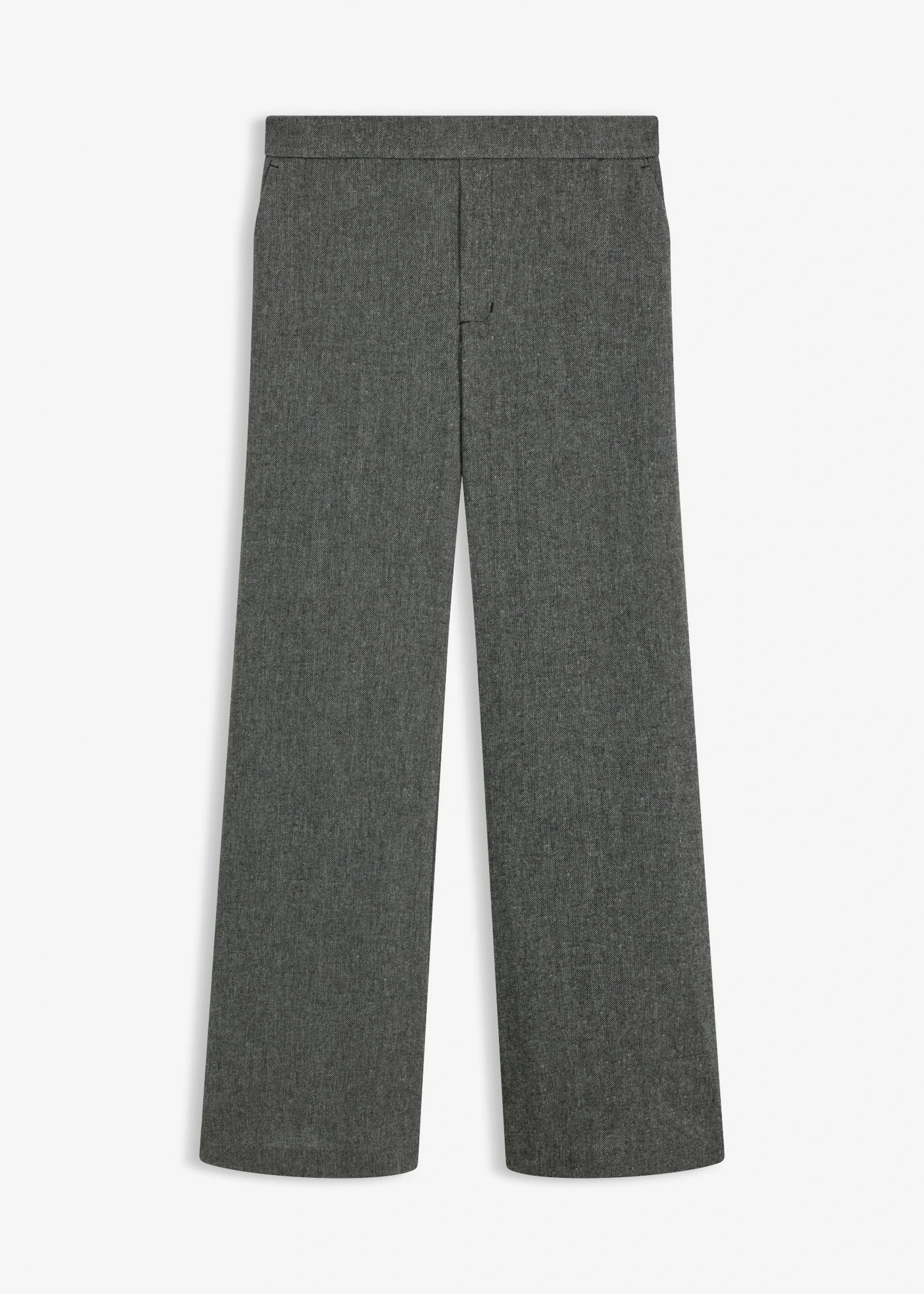 Pantaloni evazați cu aspect de tweed • negru/ecru melanj • magazin bonprix