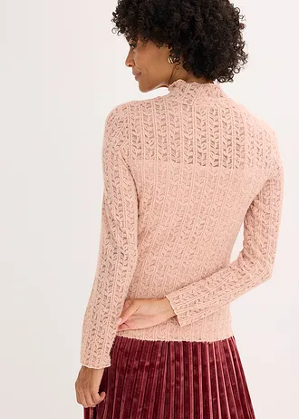 Colshirt met kant • vintage roze • bonprix online shop