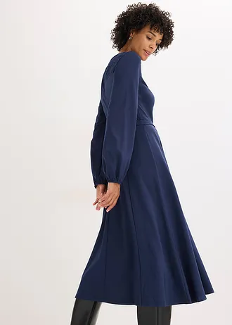 Robe en Punto di Roma avec dentelle • bleu foncé • Boutique bonprix