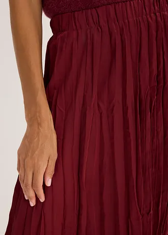 Jupe longue en satin froissé • rouge rubis • Boutique bonprix