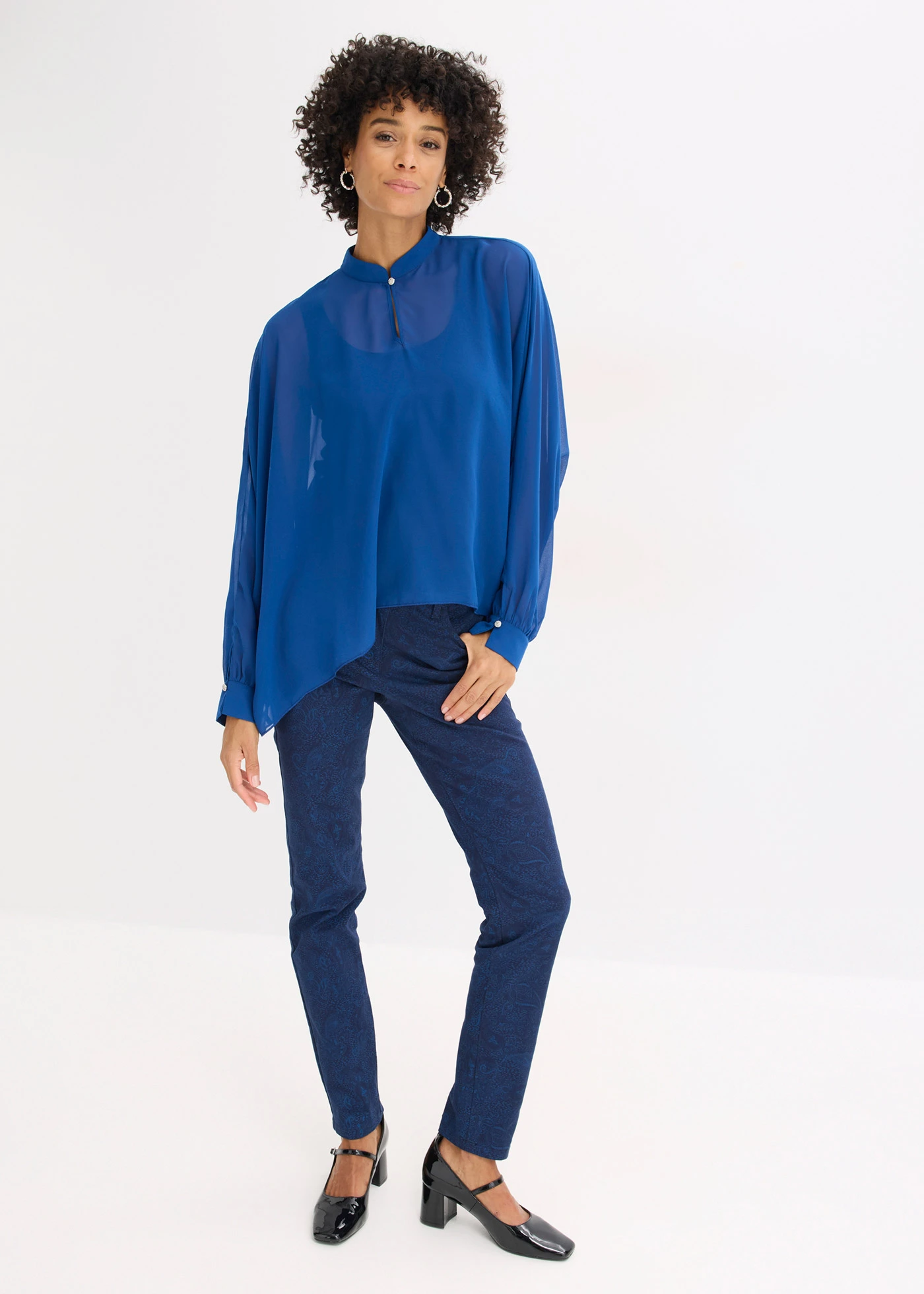 Tuniek van chiffon • gentiaanblauw • bonprix online shop