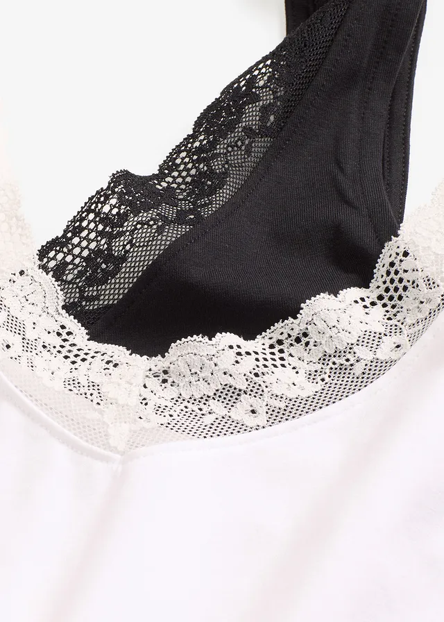 Lot de 2 caracos avec dentelle • noir + blanc • product-page.page-title-suffix