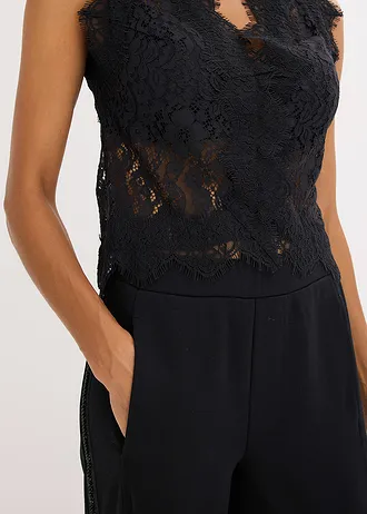 Kanten vest • zwart • bonprix online shop