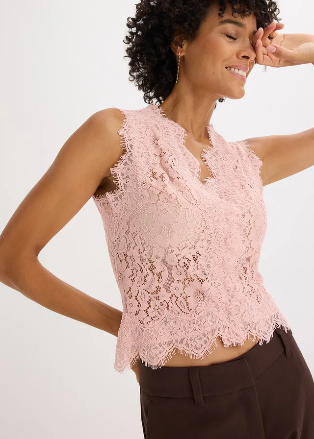Gilet sans manches en dentelle • rose vintage • product-page.page-title-suffix