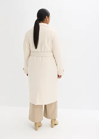 Kabát ve vlněném vzhledu, barva: šedobéžová