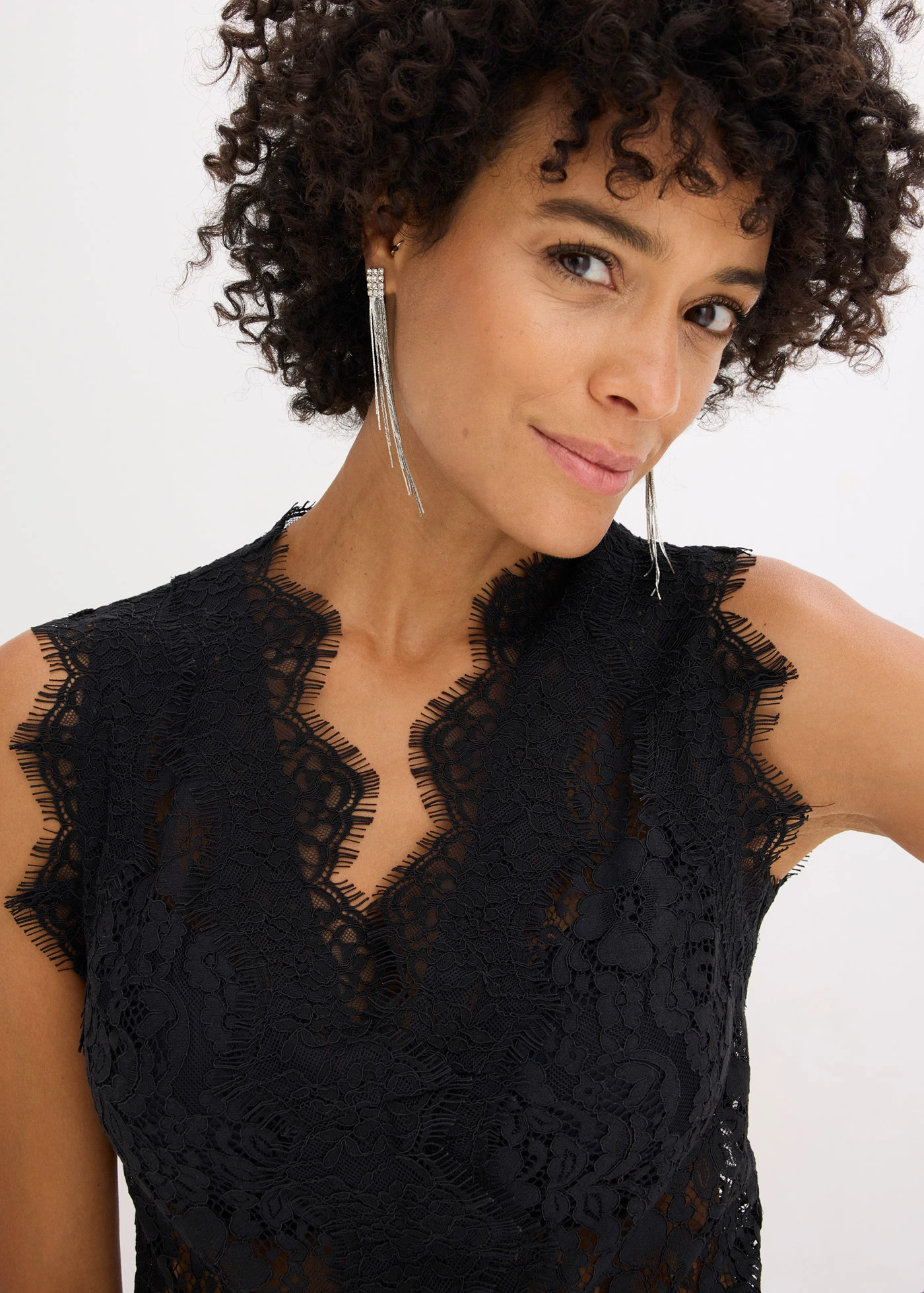 Kanten vest • zwart • bonprix online shop