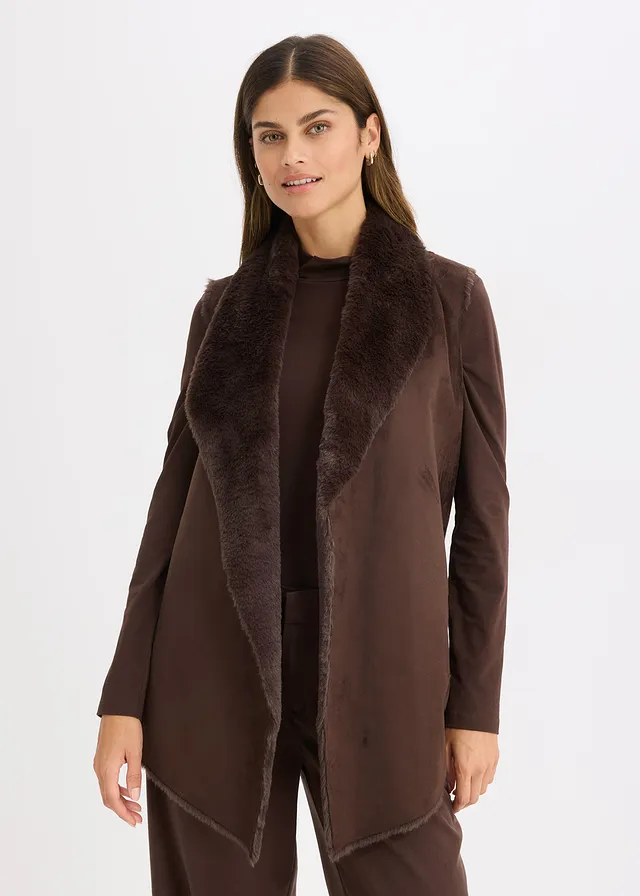 Gilet sans manches en tissu peluche • marron foncé • product-page.page-title-suffix
