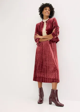 Pliszé szoknya puha bársonyból • rubinvörös • bonprix áruház