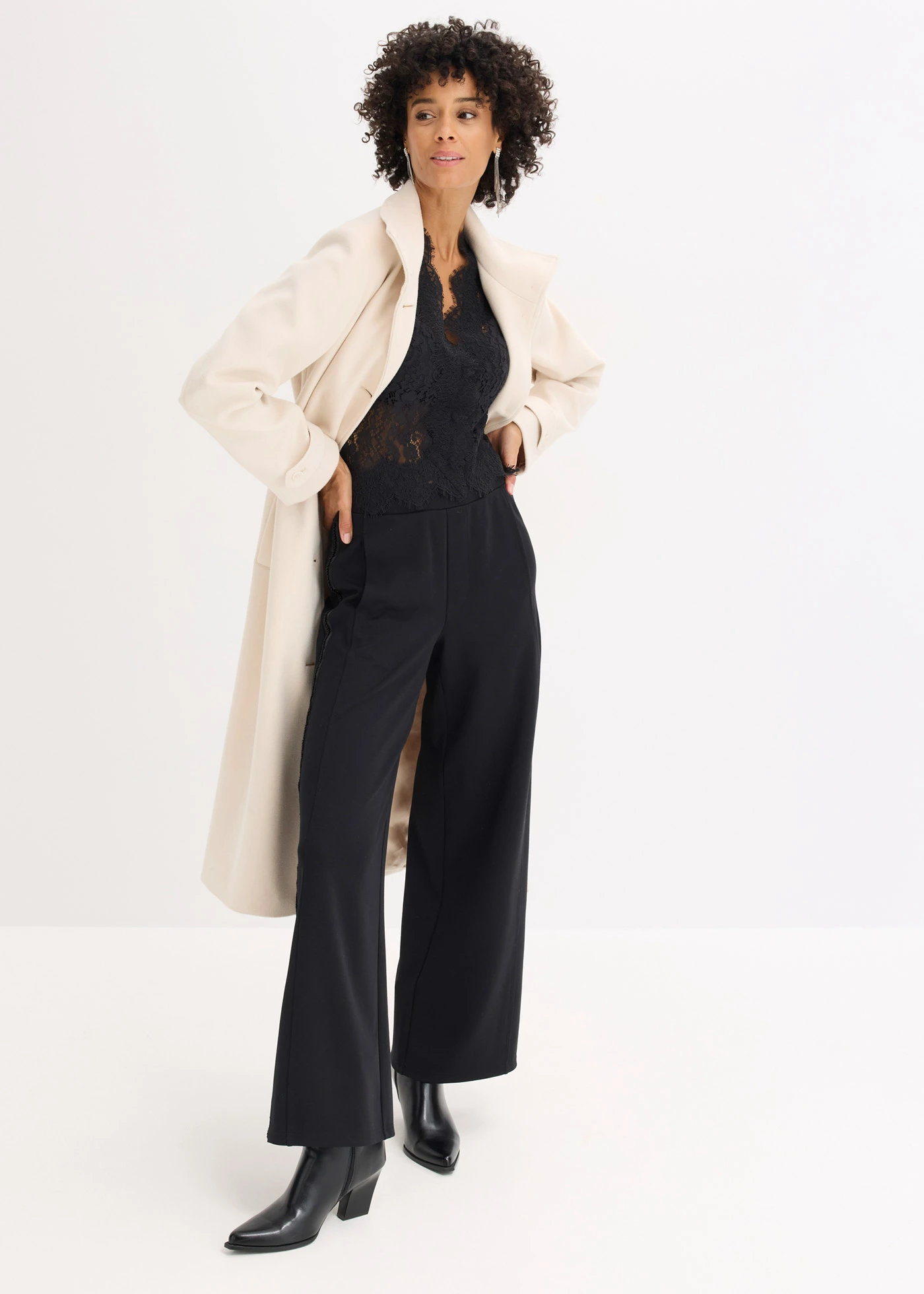 Kanten vest • zwart • bonprix online shop