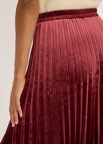 Pliszé szoknya puha bársonyból • rubinvörös • bonprix áruház