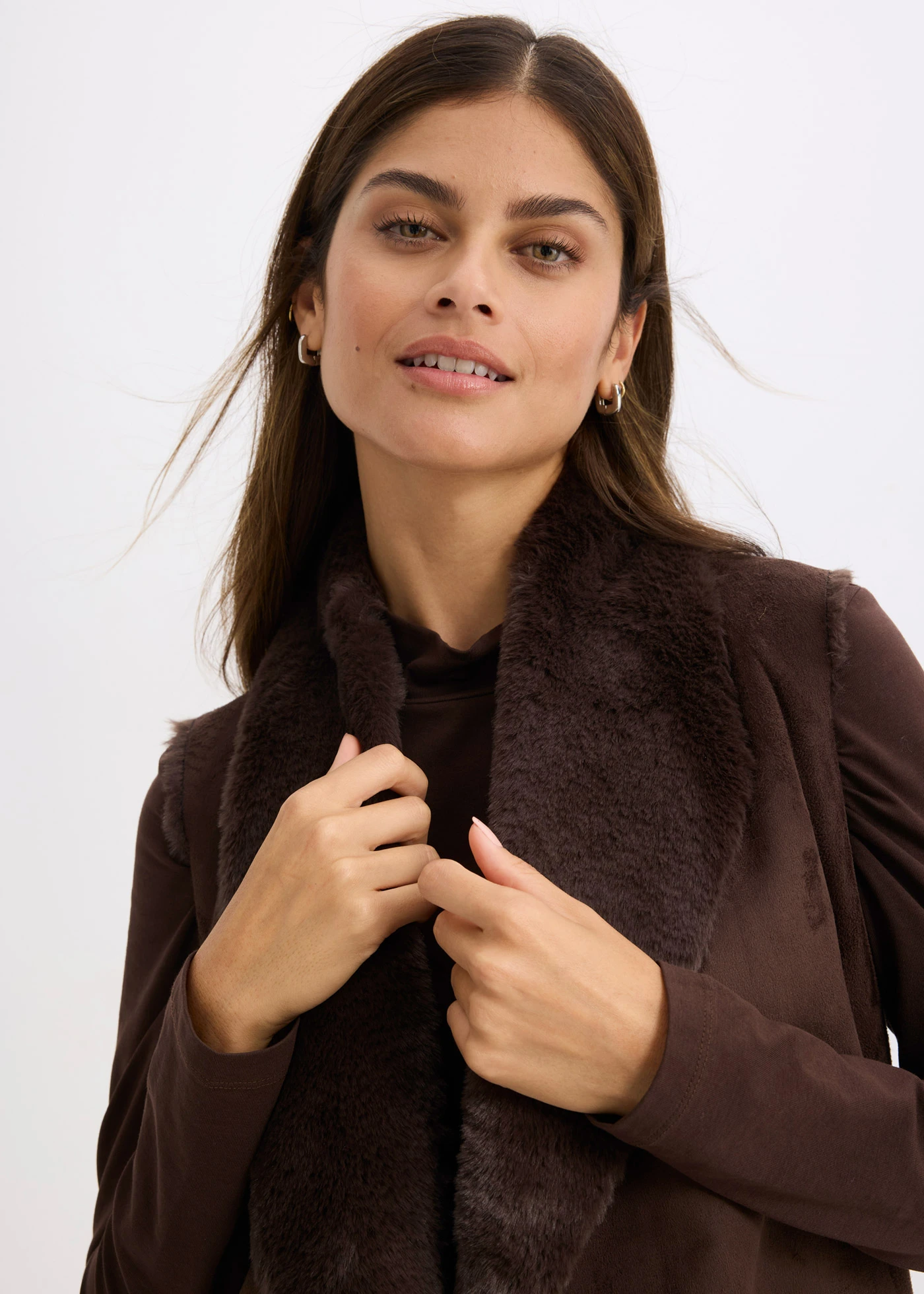 Gilet van imitatiebont • donkerbruin • bonprix online shop