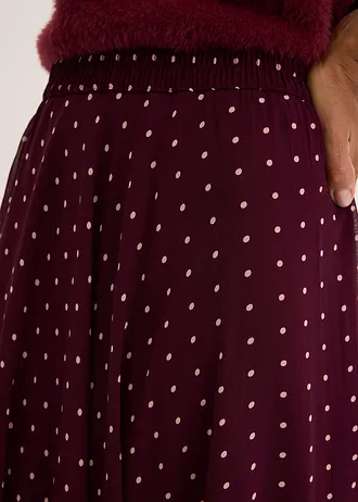 Jupe en mousseline effet froissé • bordeaux pois beige mat • Boutique bonprix