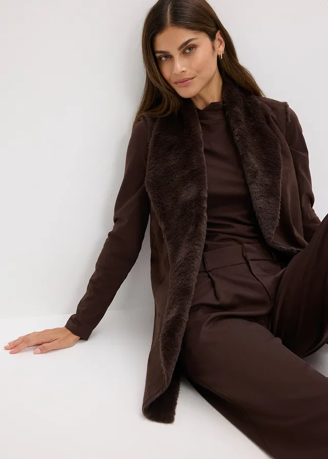 Gilet sans manches en tissu peluche • marron foncé • product-page.page-title-suffix