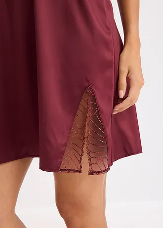 Nuisette en satin avec broderies • bordeaux • Boutique bonprix