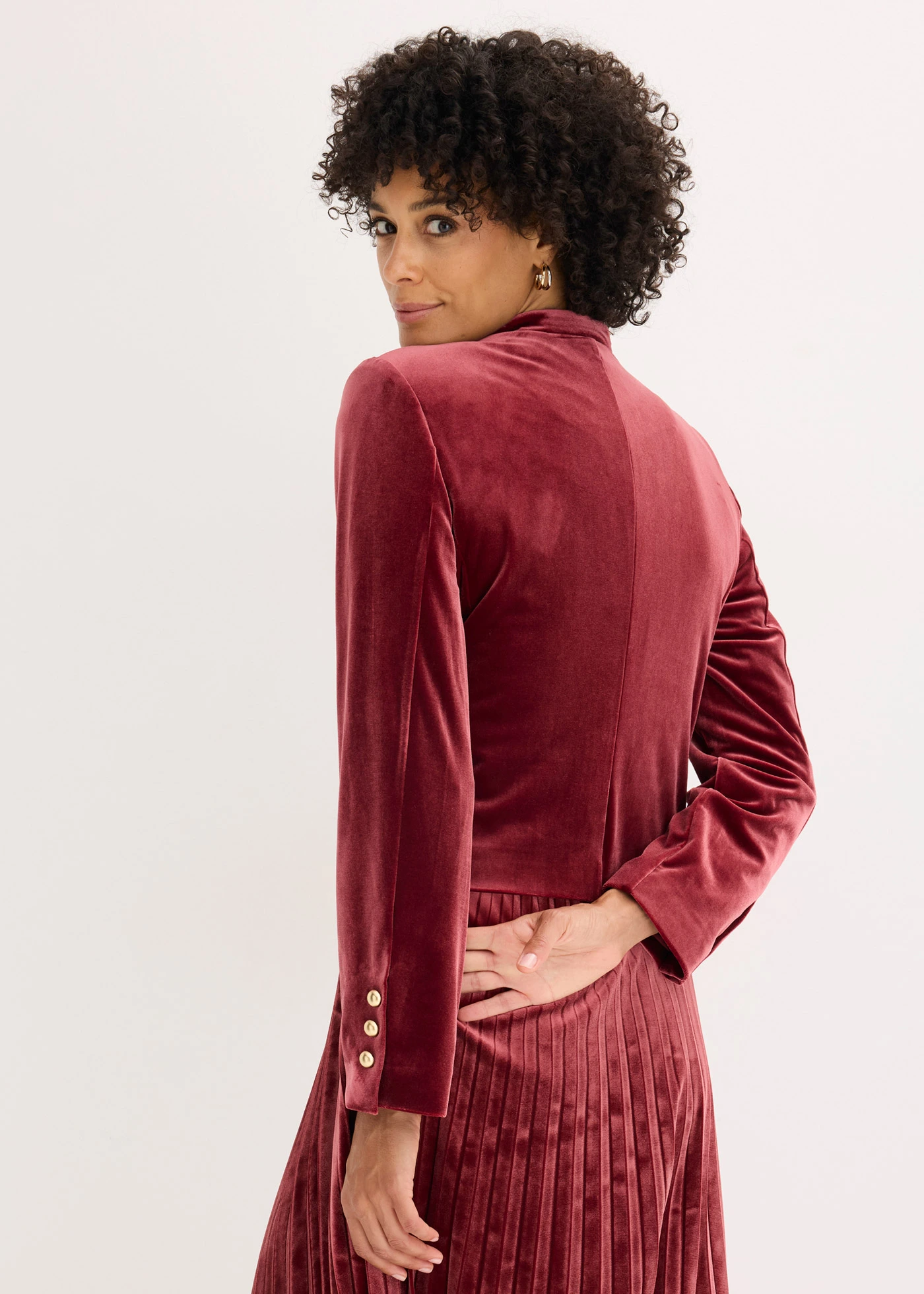 Fluwelen jas • robijnrood • bonprix online shop