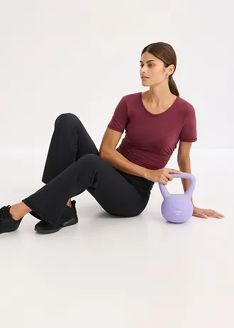 Thermo sportbroek van zacht materiaal, rechte pijpen • zwart • bonprix online shop