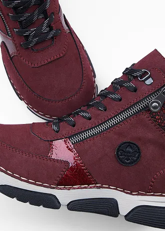 Šněrovací kotníková obuv Rieker • bordó • bonprix obchod