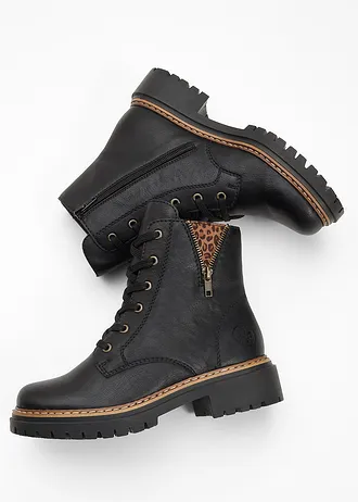 Gevoerde veterboots van Rieker • zwart • bonprix online shop
