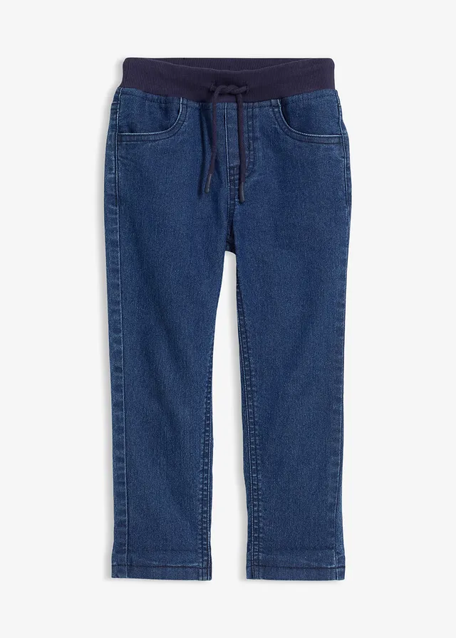 Thermojeans regular fit met jersey voering, straight