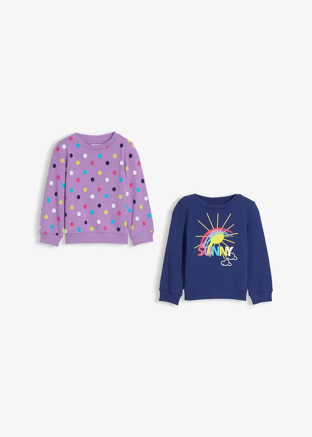 Lot de 2 sweats 100% coton • bleu nuit+mauve profond • product-page.page-title-suffix