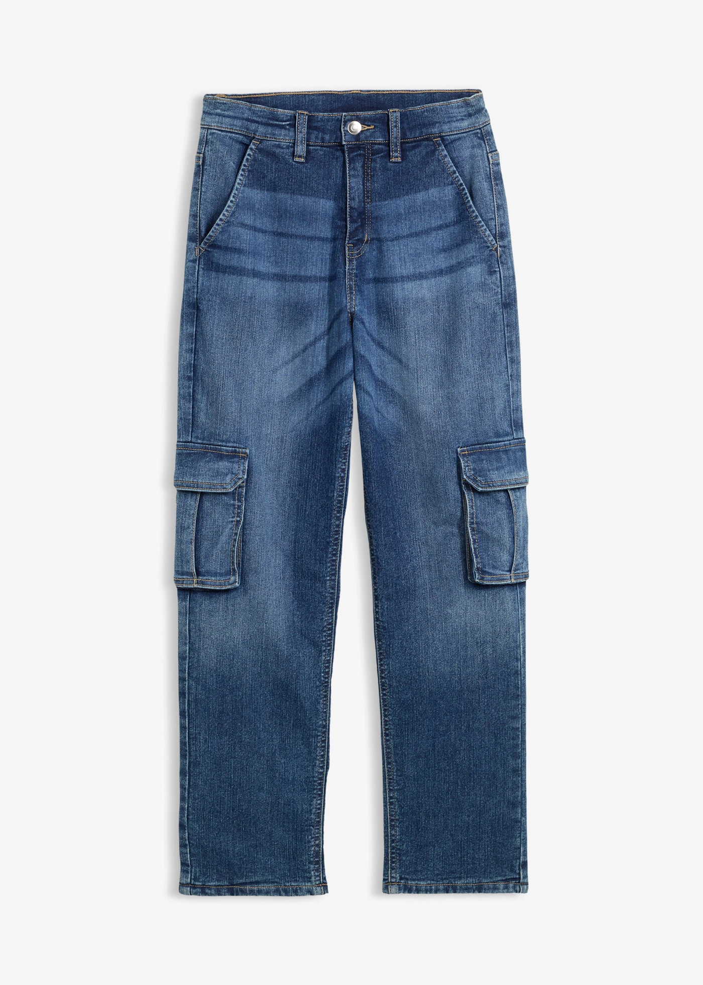 Termo cargo džíny Loose Fit, s žerzejovou podšívkou, Tapered • modrý denim • bonprix obchod