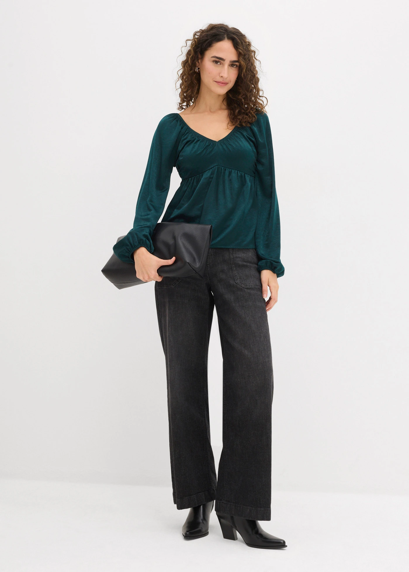 Blouse en jersey • vert profond • Boutique bonprix