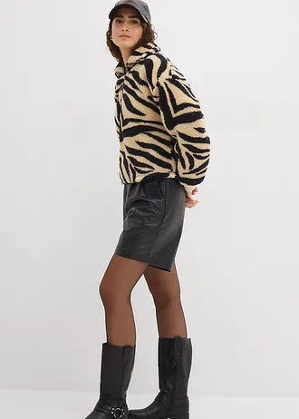 Oversize-pulóver, z Teddy flísu • svetlopiesková-čierna zebra • obchod bonprix