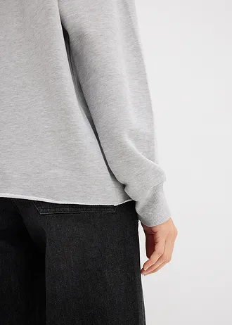 Oversize mikina s kapucí a s ozdobnými kamínky • světle šedý melír • bonprix obchod