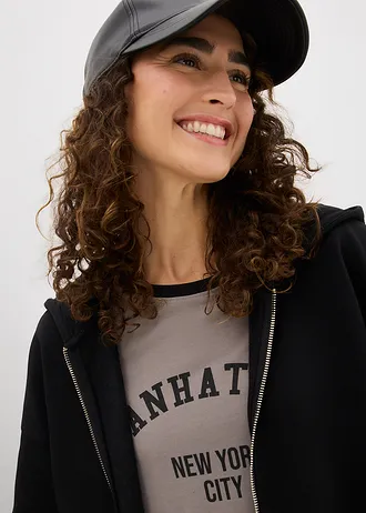 Oversize mikina na zapínání • černá • bonprix obchod