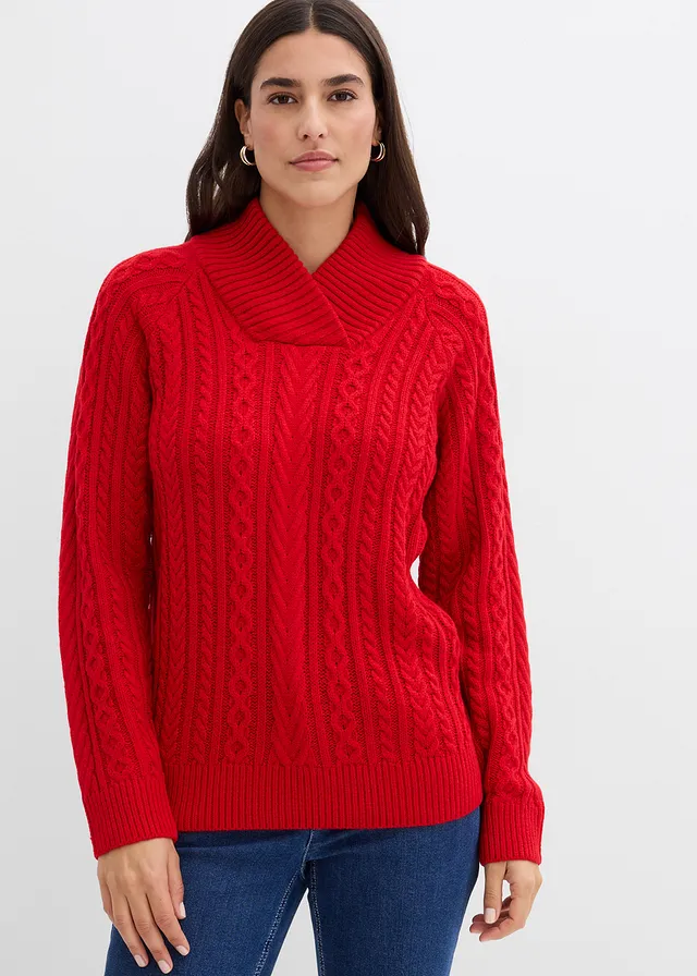 Sweter • czerwona salsa • sklep bonprix