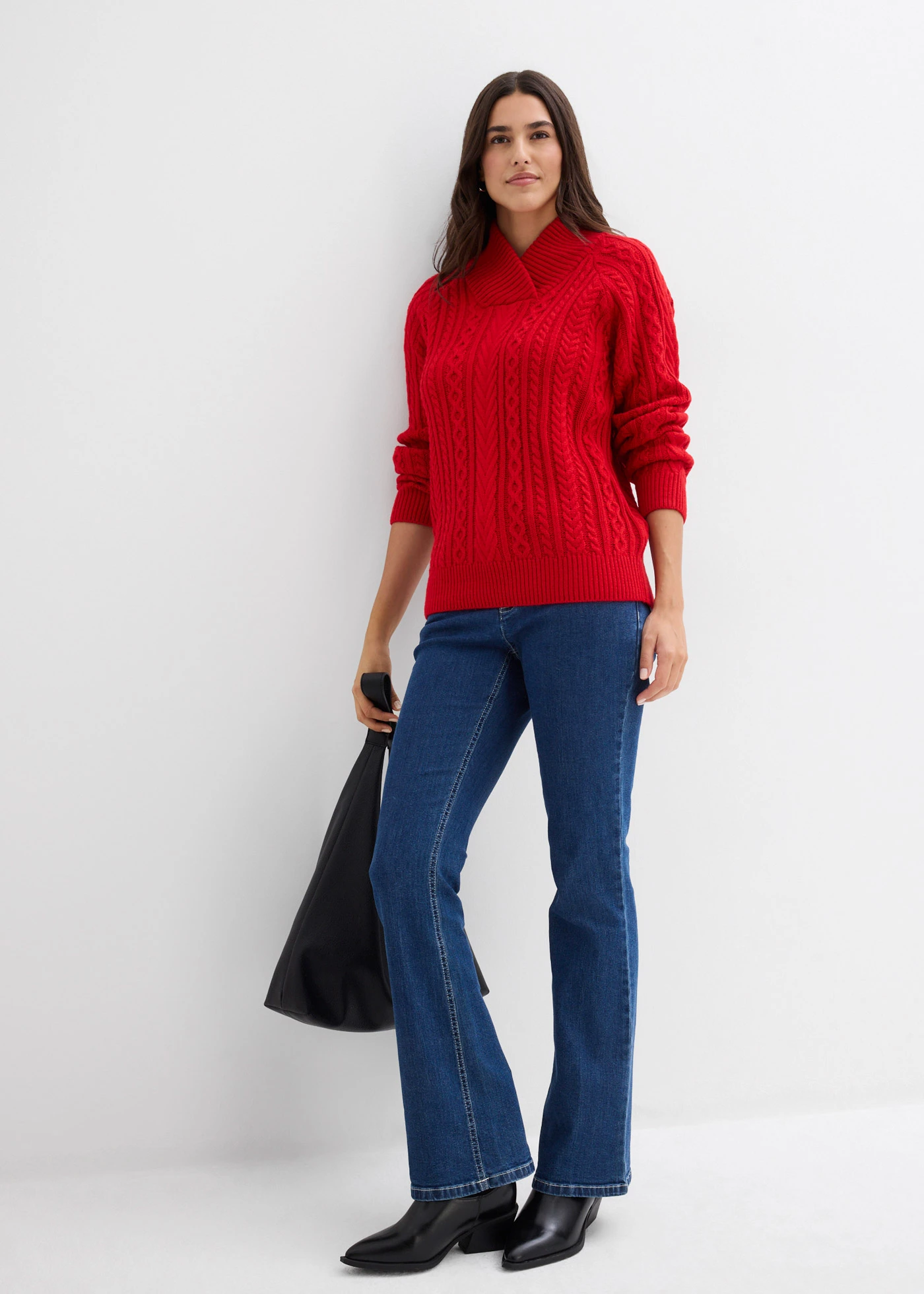 Sweter • czerwona salsa • sklep bonprix