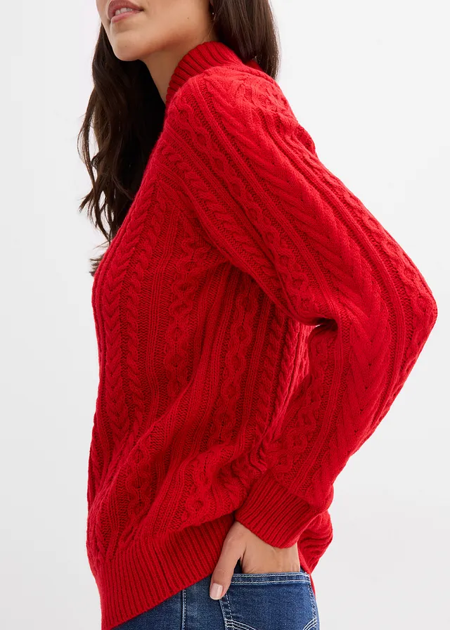 Sweter • czerwona salsa • sklep bonprix