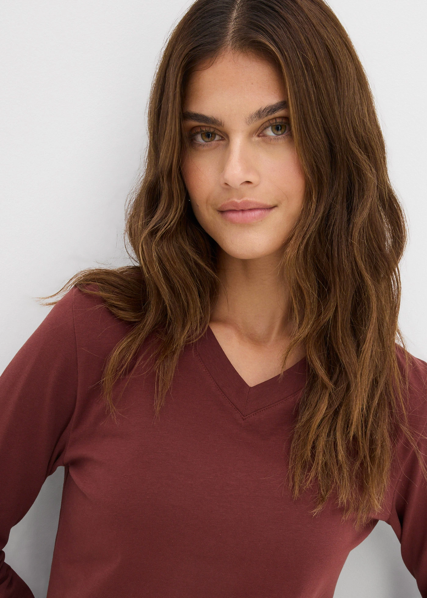 Tričko s dlhým rukávom • kávovo hnedá • obchod bonprix