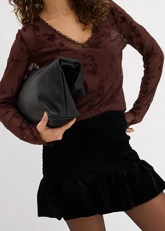 Ballonrok van zacht fluweel • zwart • bonprix online shop