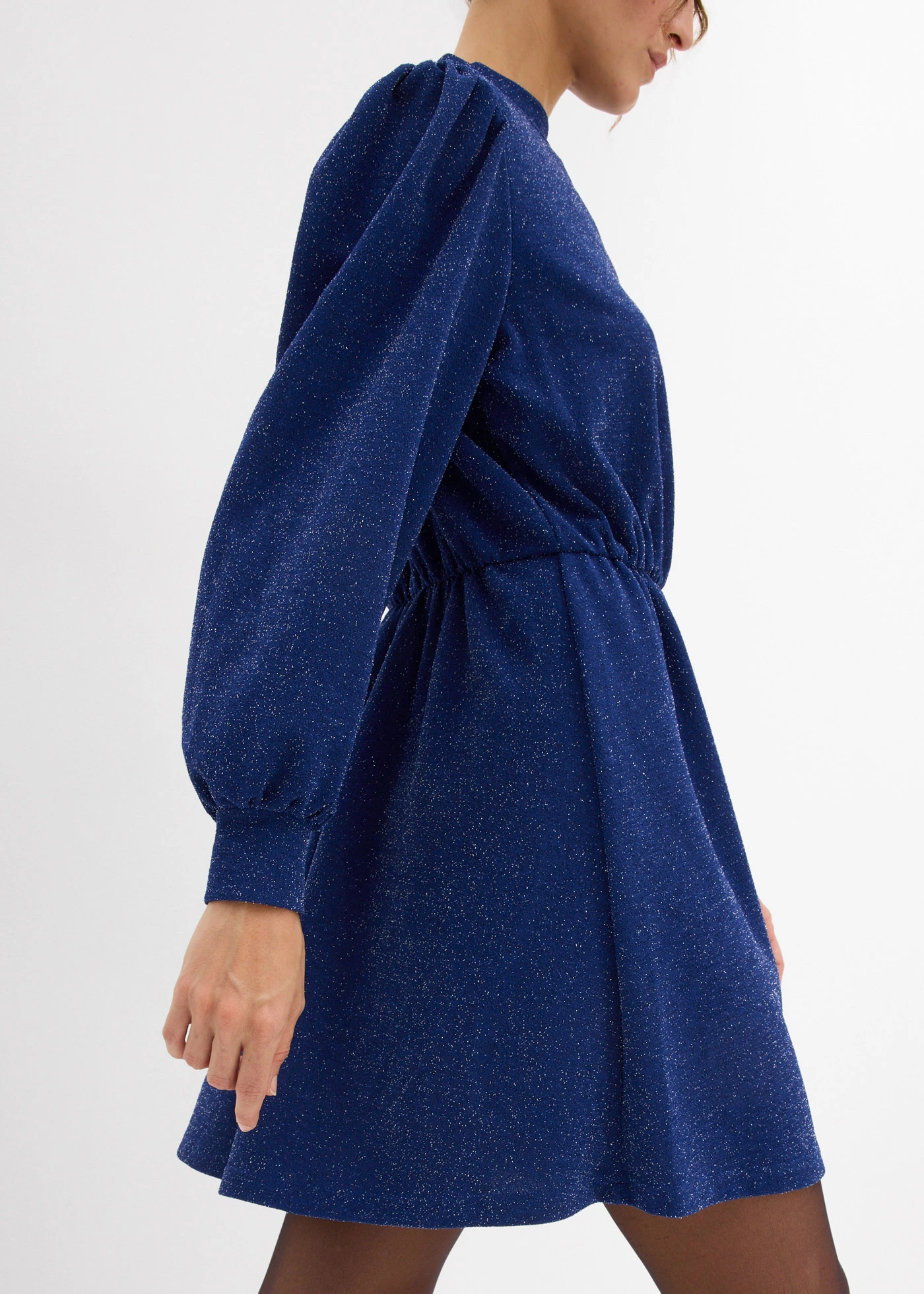 Glitterjurk van stevige interlockkwaliteit • middernachtblauw • bonprix online shop