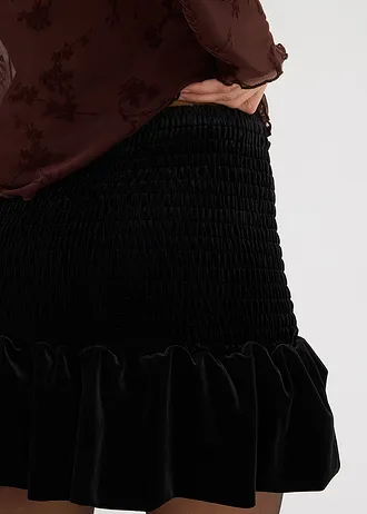 Balónová sukňa z mäkkého zamatu • čierna • obchod bonprix