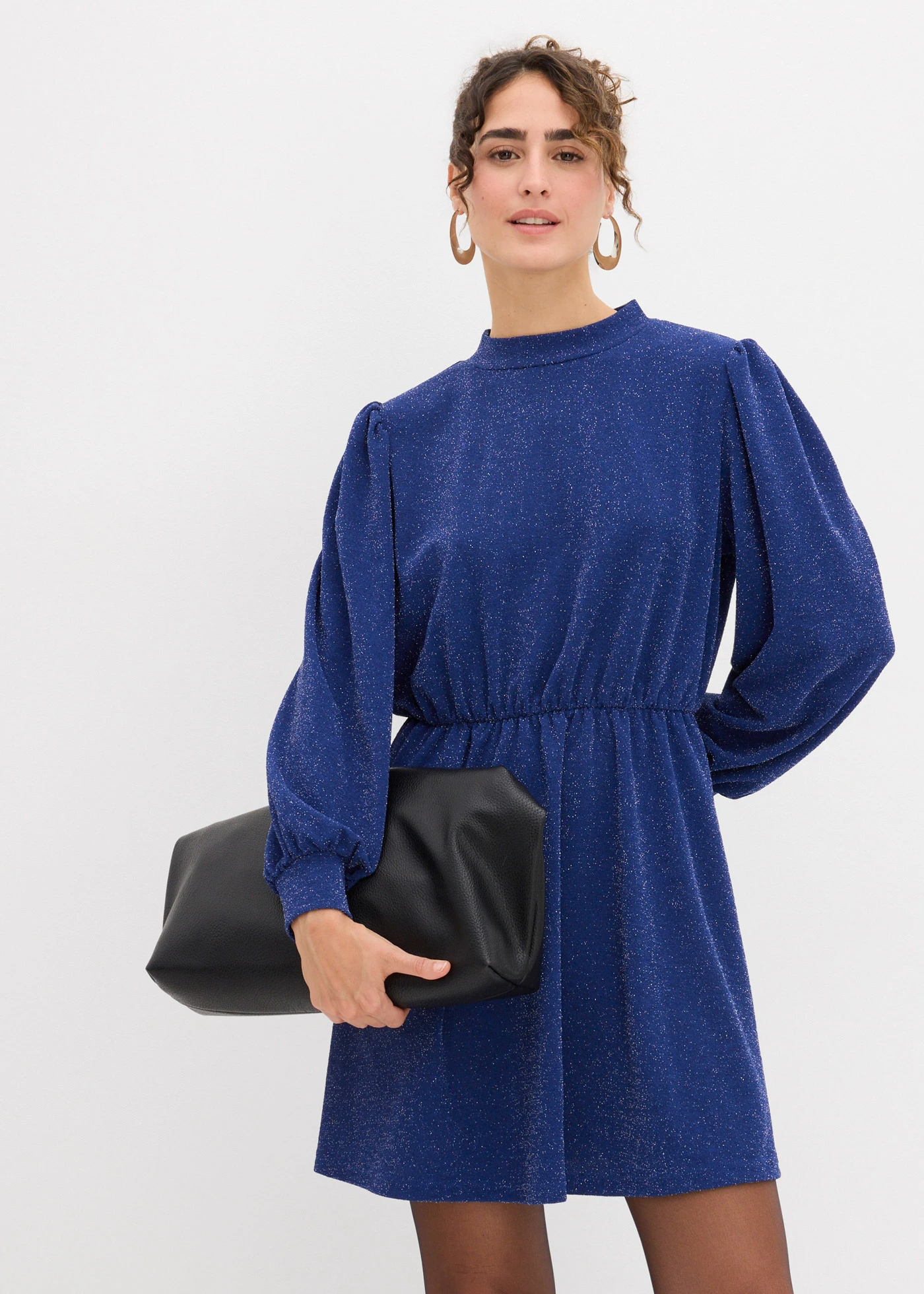 Glitterjurk van stevige interlockkwaliteit • middernachtblauw • bonprix online shop