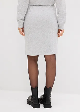 Jupe en sweat à rivets • gris clair chiné • Boutique bonprix