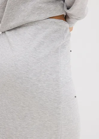 Jupe en sweat à rivets • gris clair chiné • Boutique bonprix