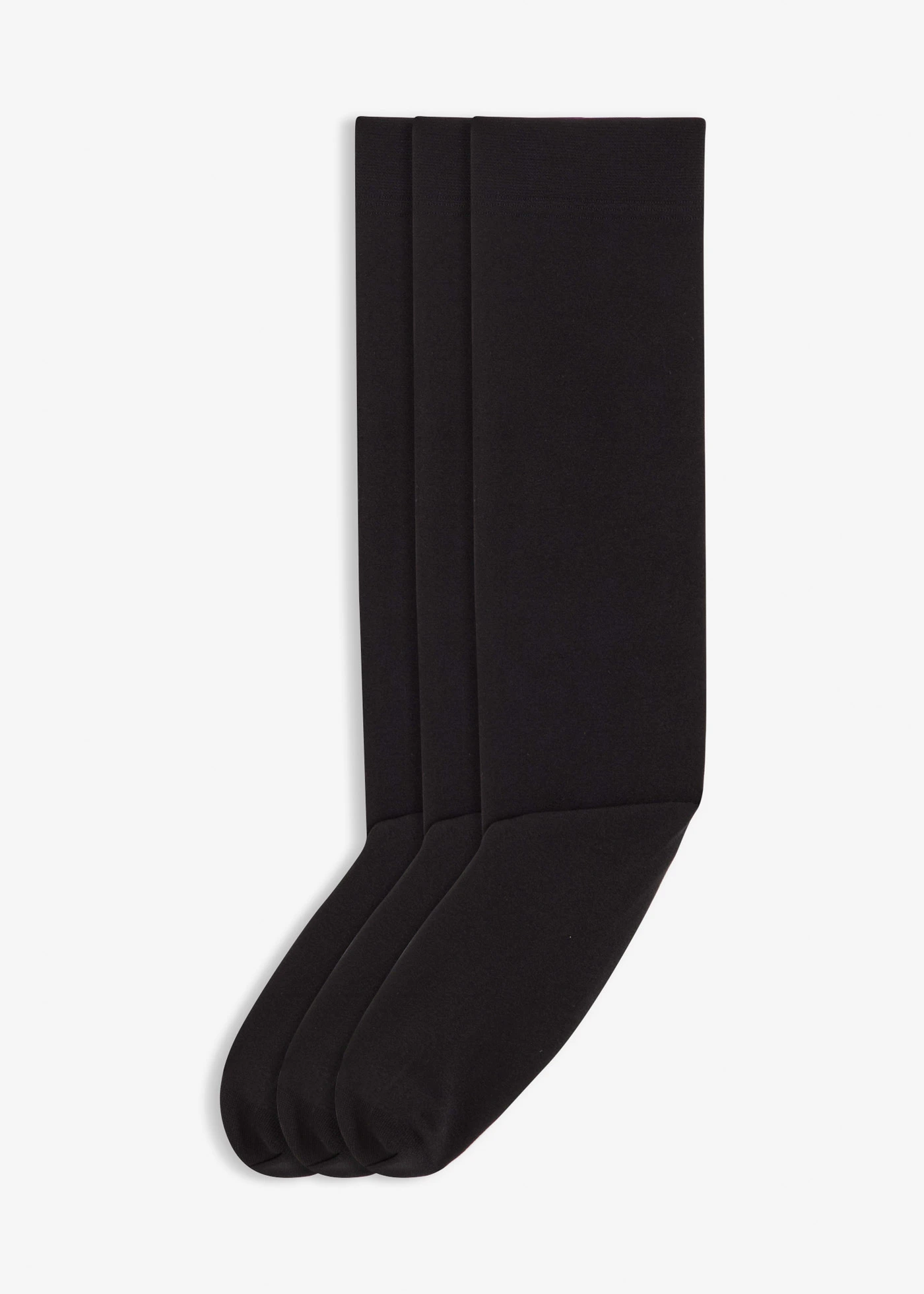 Lot de 3 paires de mi-bas thermiques 120den, intérieur éponge • noir • Boutique bonprix